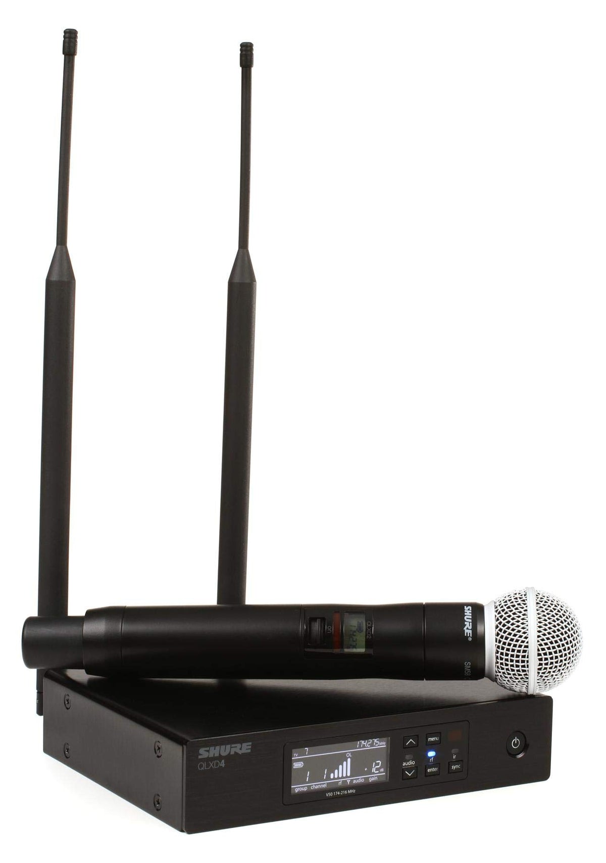 Shure QLXD2 Handheld Transmitter with SM58 Vocal Mic Capsule for QLX-D Digital Wireless Systems, Receiver Sold Separately, H50 Band