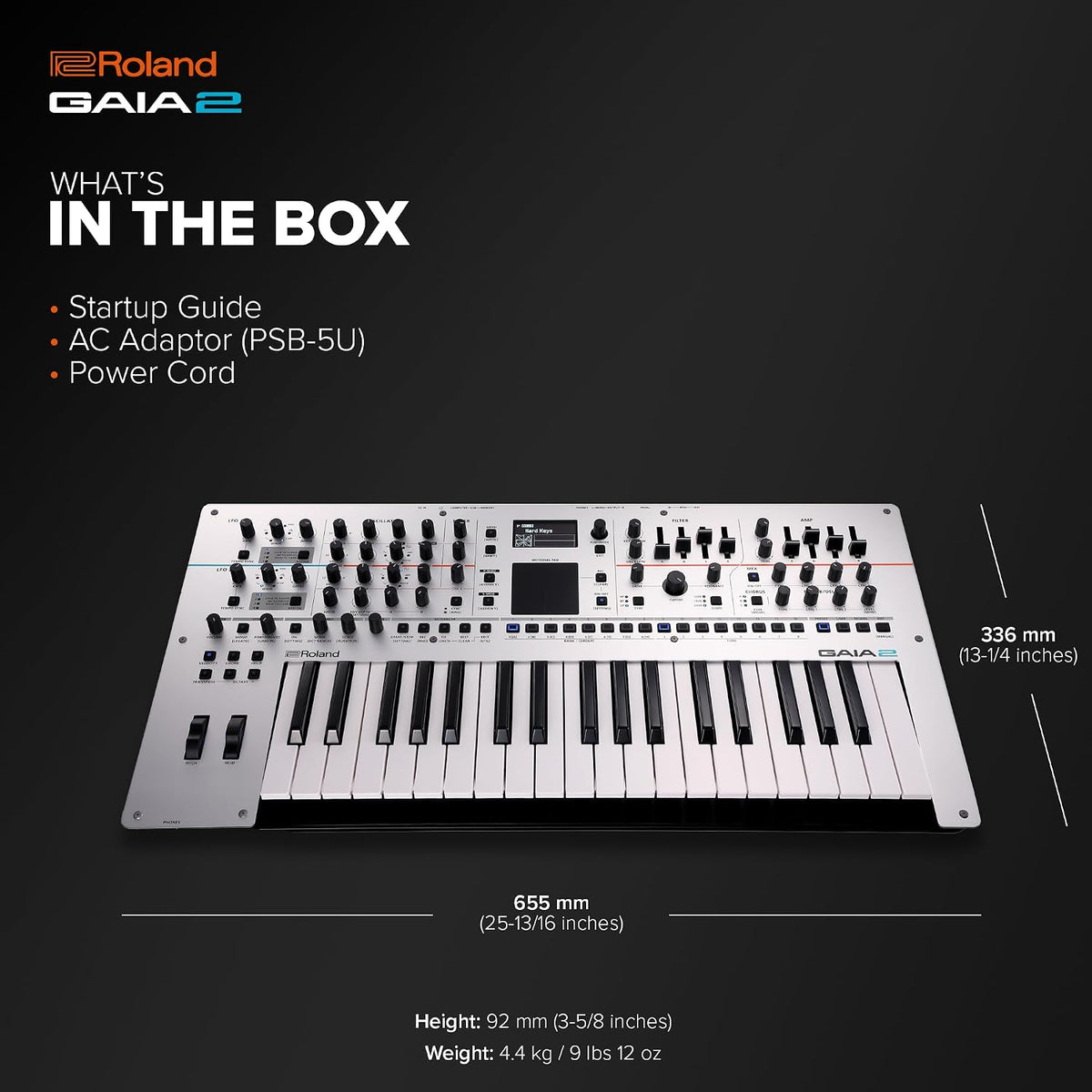 Roland GAIA 2 Synthesizer | Advanced Sonic Capabilities | Hybrid Sound Engine Combining Wavetable & Virtual Analog Synthesis | On-Board Motional Pad