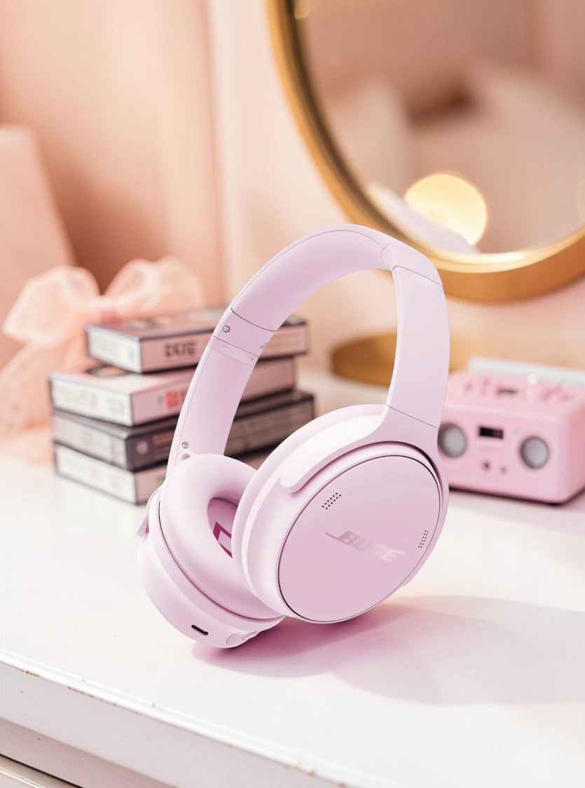 Bose QuietComfort Headphones in Petal Pink.