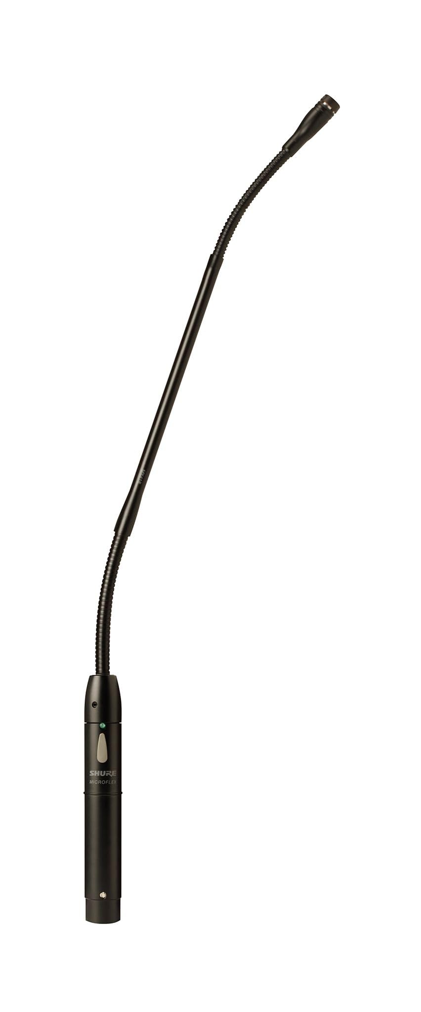 Shure Microflex MX418D/S Supercardioid Condenser Microphone, 18 Gooseneck, Includes Desktop Base with 10' Cable, Logic Functions, Programmable Switch, LED Indicator, Snap-Fit Foam Windscreen
