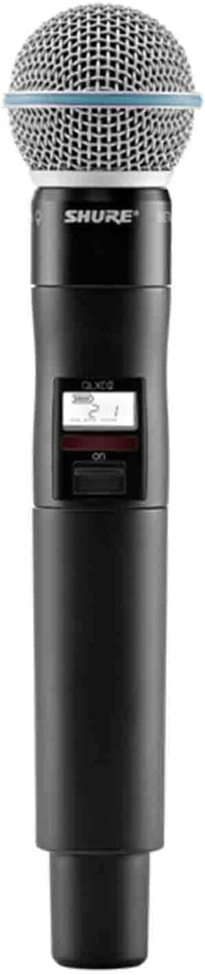 Shure QLXD2/B58 Handheld Transmitter with BETA 58A Vocal Mic Capsule - for use with QLX-D Digital Wireless Microphone Systems, Receiver Sold Separately | G50 Band (QLXD2/B58=-G50)