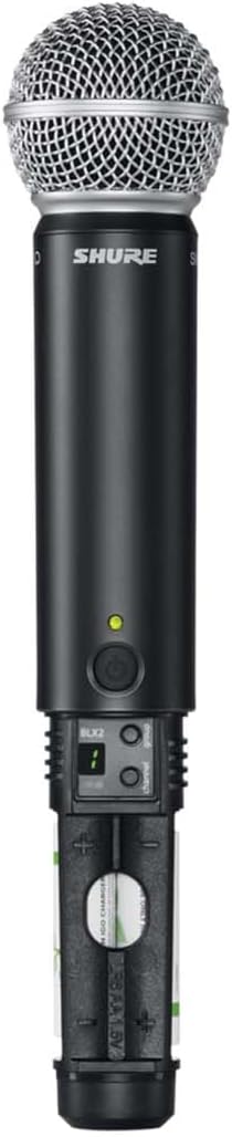 Shure BLX2/SM58 Handheld Wireless Transmitter J11 Band (596–620 MHz) – SM58 Cardioid Dynamic Capsule, Up to 14 Hr Battery, 300 ft Range, Compatible with BLX Receivers