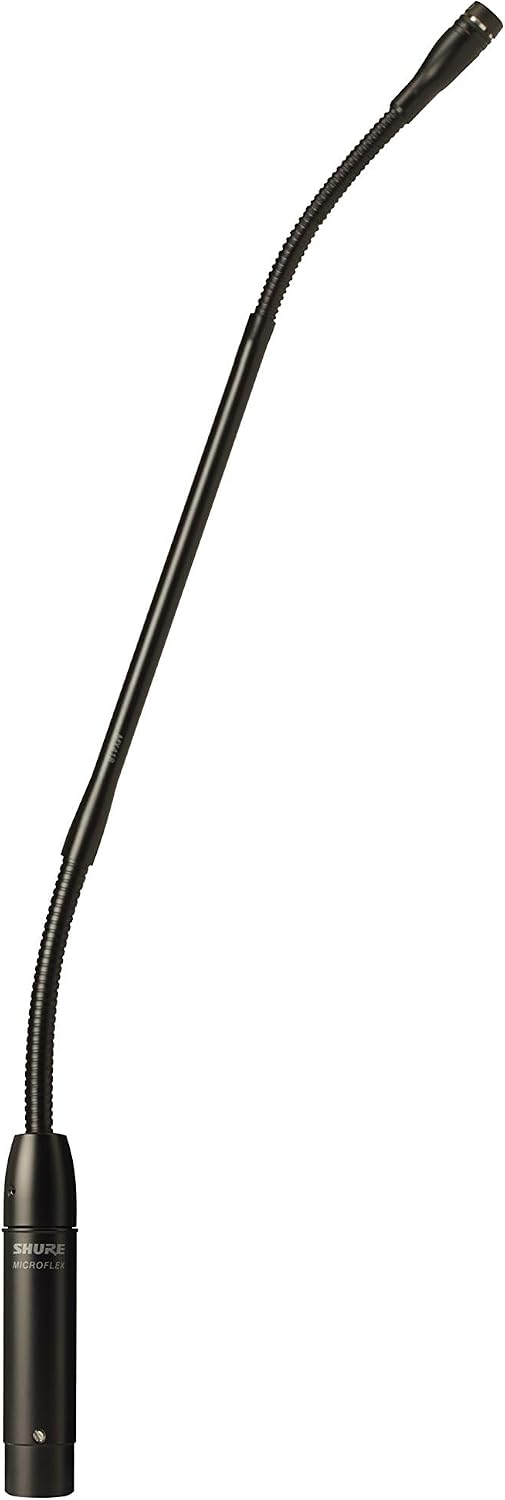 Shure MX412/S Supercardioid Condenser Microphone, 12" Gooseneck with Attached XLR Preamp, Shock & Flange Mount, Snap-Fit Foam Windscreen