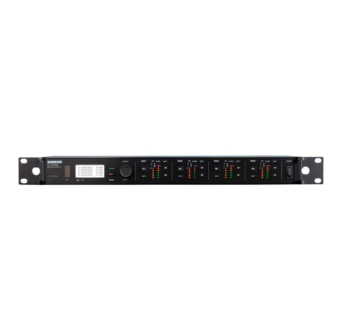 Shure ULXD4D Dual Channel Receiver - for use with ULX-D Digital Wireless Microphone Systems, Transmitters Sold Separately | V50 Band (ULXD4D=-V50)