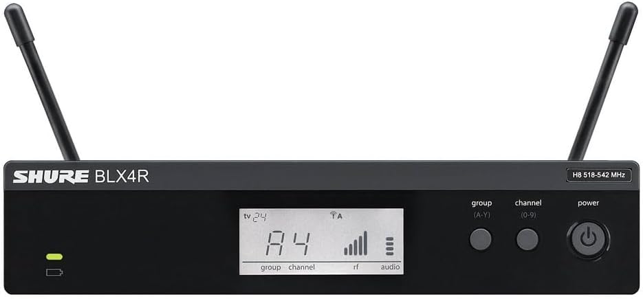 Shure BLX14R Rack-Mount Instrument Audio System J11 Band (596–620 MHz) – BLX4R Receiver, BLX1 Bodypack & 1/4" Guitar Cable, Up to 14 Hr Battery, 300 ft Range