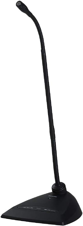 Shure Microflex MX418D/S Supercardioid Condenser Microphone, 18 Gooseneck, Includes Desktop Base with 10' Cable, Logic Functions, Programmable Switch, LED Indicator, Snap-Fit Foam Windscreen
