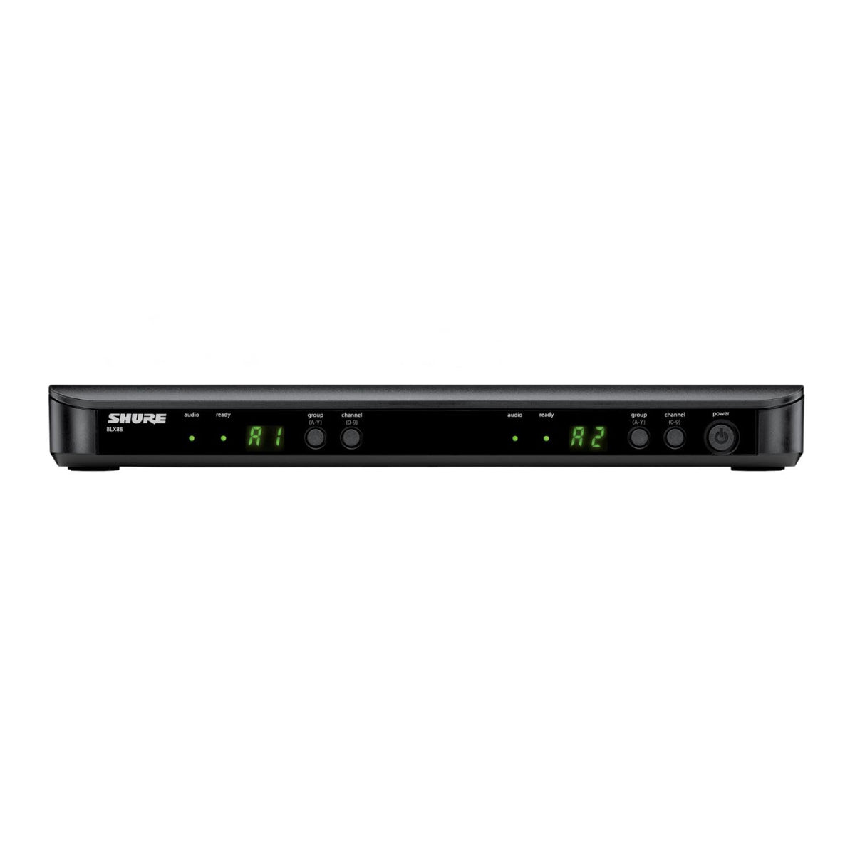 Shure BLX88 Dual-Channel Wireless Receiver H9 Band (512–542 MHz) – BLX Series Receiver for Two Transmitters, QuickScan Frequency Selection, XLR & 1/4" Outputs, Up to 300 ft Range
