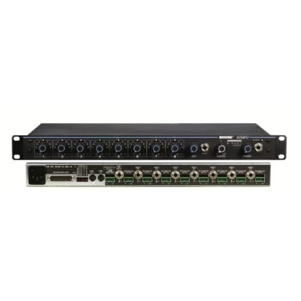 Shure SCM810 Eight Channel Automatic Microphone Mixer with IntelliMix, Adjustable EQ per Channel and 48V Phantom Power, Designed Specifically for Installed Sound Applications