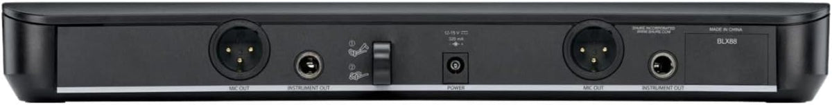 Shure BLX88 Dual-Channel Wireless Receiver H11 Band (572–596 MHz) – BLX Series Receiver for Two Transmitters, QuickScan Frequency Selection, XLR & 1/4" Outputs, Up to 300 ft Range