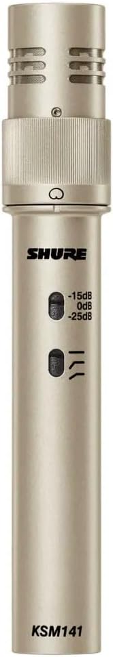 Shure KSM141/SL Dual-Pattern End-Address Condenser Studio Microphone, Champagne