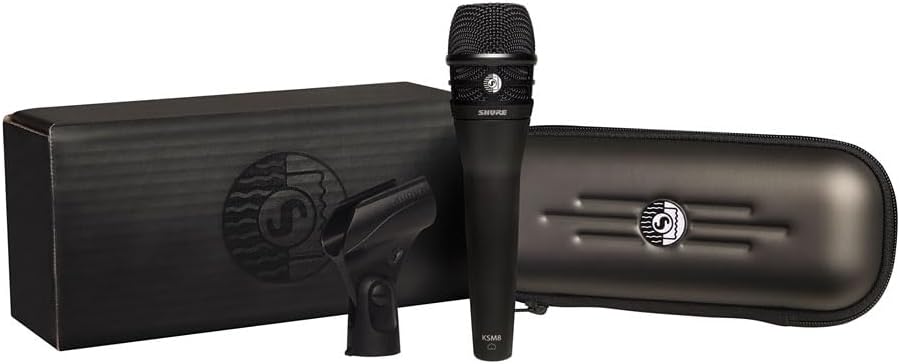 Shure KSM8 Dualdyne Dynamic Vocal Microphone – Dual-Diaphragm Cardioid Mic for Live Performance, Studio Recording & Broadcasting, Black