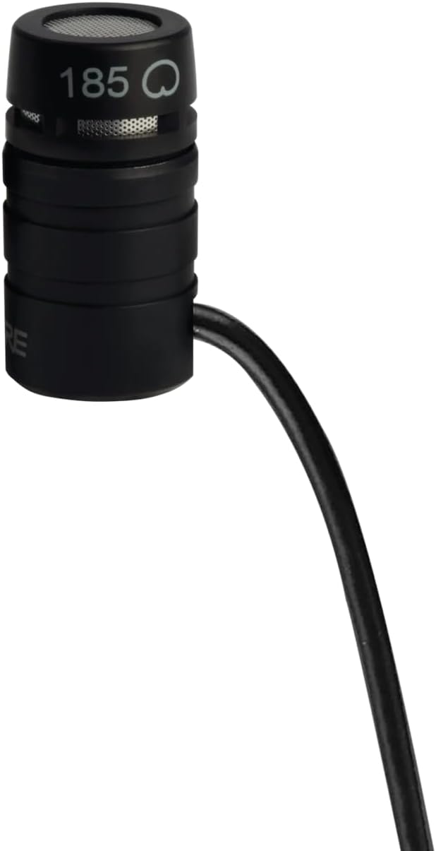 Shure Microflex MX185 Cardioid Lavalier Microphone - Condenser Mic with TQG / TA4F Connector Wireless Bodypack Transmitters