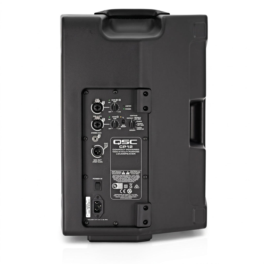 QSC CP12 12-Inch Powered Loudspeaker 1000W Portable PA System with DSP