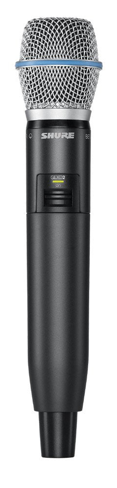 Shure GLXD2+/B87A Handheld Transmitter with BETA 87A Vocal Mic Capsule - for use with GLX-D+ Dual Band Digital Wireless Microphone Systems, Receiver Sold Separately (GLXD2+/B87A=-Z3)