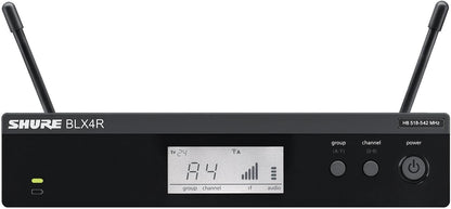 Shure BLX14R/B98 Rack-Mount Instrument Audio System H11 Band (572–596 MHz) – BLX4R Receiver, BLX1 Bodypack & BETA 98H/C Clip-On Mic for Brass, Woodwinds & Percussion, Up to 14 Hr Battery, 300 ft Range