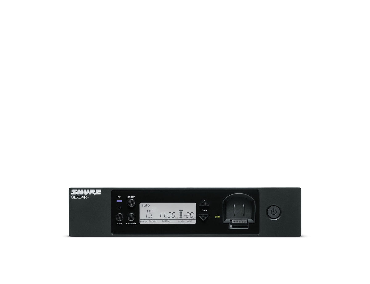 Shure GLXD4+ Pro Digital Single Channel Receiver - for use with GLX-D+ Dual Band Wireless Systems, Transmitter Sold Separately (GLXD4+=-Z3)