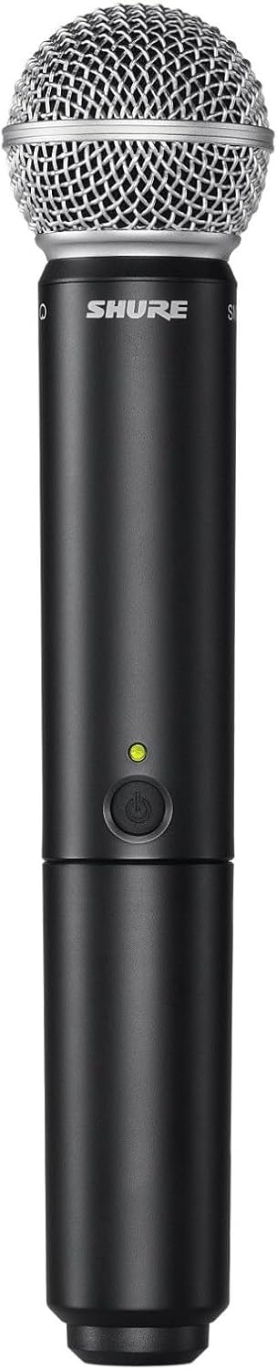 Shure BLX24/SM58 Handheld Wireless Audio System H11 Band (572–596 MHz) – BLX4 Receiver, BLX2 Transmitter with SM58 Dynamic Mic, Up to 14 Hr Battery, 300 ft Range