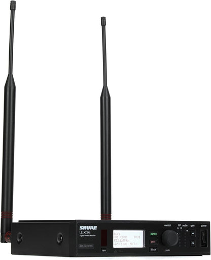 Shure ULXD4 Single Channel Receiver - for use with ULX-D Digital Wireless Microphone Systems, Transmitter Sold Separately | J50A Band (ULXD4=-J50A)