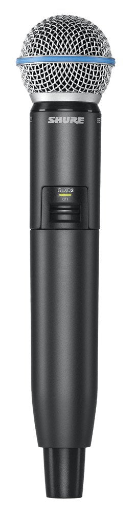 Shure GLXD2+/B58 Handheld Transmitter with BETA 58A Vocal Mic Capsule - for use with GLX-D+ Dual Band Digital Wireless Microphone Systems, Receiver Sold Separately (GLXD2+/B58=-Z3)