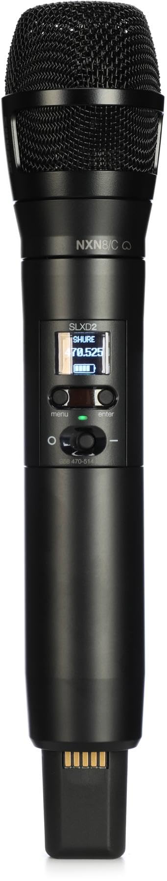 Shure SLXD24/N8SB Wireless Microphone System - Includes SLXD2 Handheld Transmitter with Nexadyne 8/S Black Vocal Mic Capsule and SLXD4 Single Channel Rack Mount Receiver | G58 Band (SLXD24/N8SB-G58)