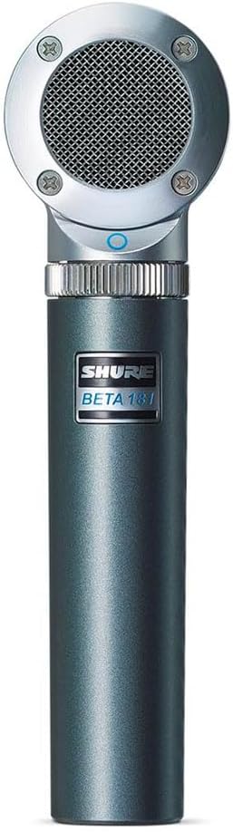Shure BETA 181/O Ultra-Compact Small-Diaphragm Side-Address Versatile Condenser Microphone for Instruments with Interchangeable Polar Pattern Capsule Options, 3-pin XLR Connector - Omnidirectional