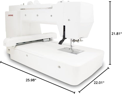 Janome Memory Craft C400E Computerized Embroidery Machine - MC400E Monogram Machine with 160 Built in Designs, 4 Hoops, and 6 Monogramming Fonts, Digital Embroidery Unit for Home, Beginners
