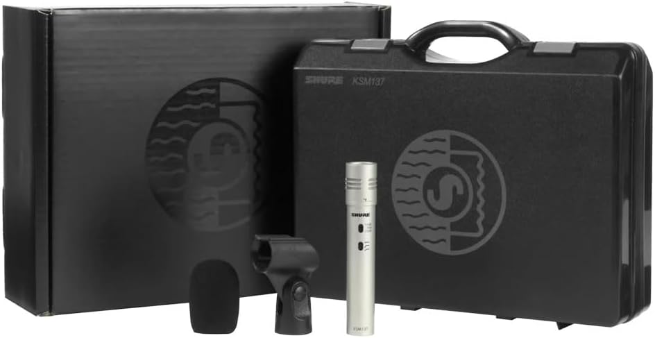 Shure KSM137/SL Stereo Pair with (2) KSM137, (2) Foam Windscreens, A27M Stereo Microphone Adapter and Carrying Case