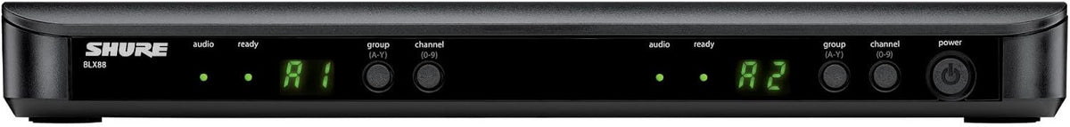 Shure BLX288/B58 Dual-Channel Wireless Audio System J11 Band (596–620 MHz) – BLX88 Receiver, (2) BLX2 Transmitters with Beta 58A Mic, Up to 14 Hr Battery, 300 ft Range