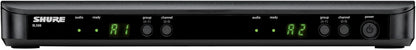 Shure BLX288/B58 Dual-Channel Wireless Audio System J11 Band (596–620 MHz) – BLX88 Receiver, (2) BLX2 Transmitters with Beta 58A Mic, Up to 14 Hr Battery, 300 ft Range