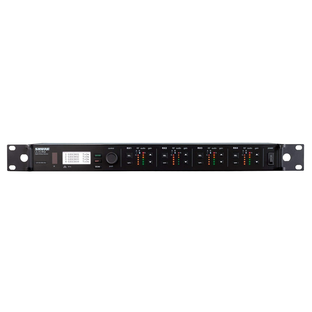 Shure ULXD4 Single Channel Receiver - for use with ULX-D Digital Wireless Microphone Systems, Transmitter Sold Separately | J50A Band (ULXD4=-J50A)