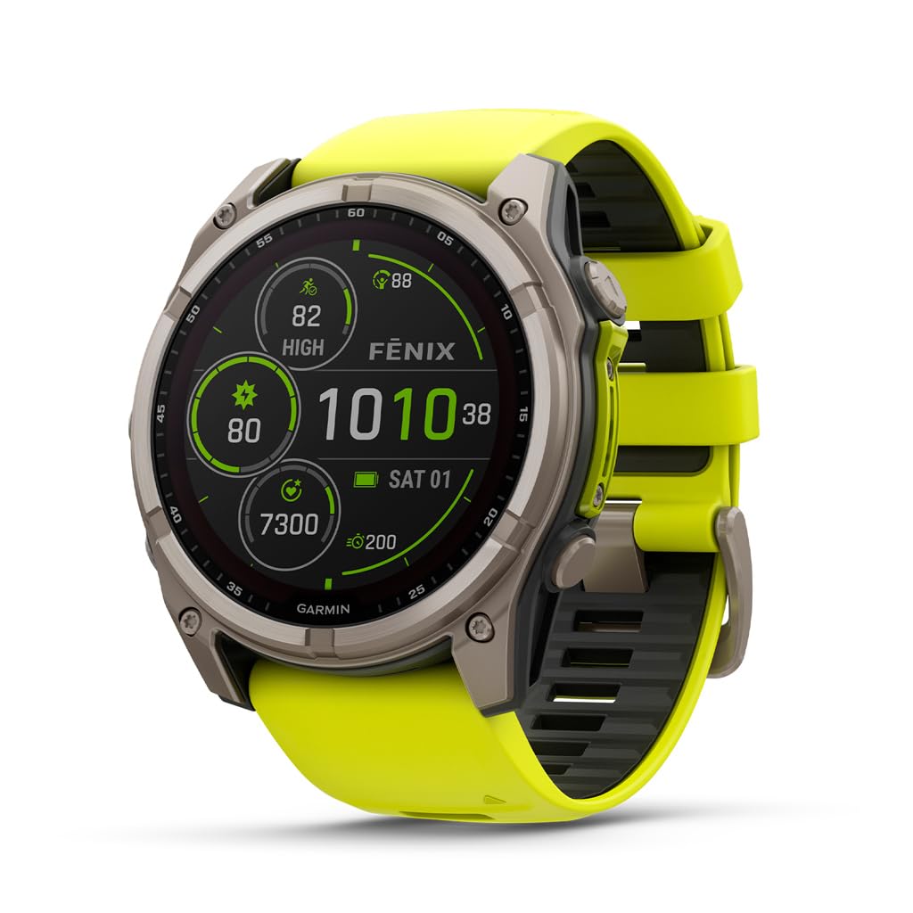 Garmin fēnix® 8 Solar Sapphire, 47mm DLC Titanium Black/Pebble Gray | Premium Multisport Smartwatch, AMOLED Display, GPS, Built-In Flashlight, Dive-Rated, Built-In Speakers & Mic