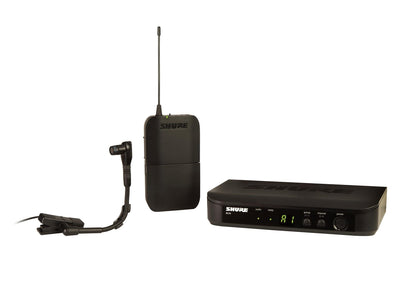 Shure BLX14/B98 Instrument Audio System H11 Band (572–596 MHz) – BLX4 Receiver, BLX1 Bodypack & BETA 98H/C Clip-On Mic for Brass, Woodwinds & Percussion, Up to 14 Hr Battery, 300 ft Range