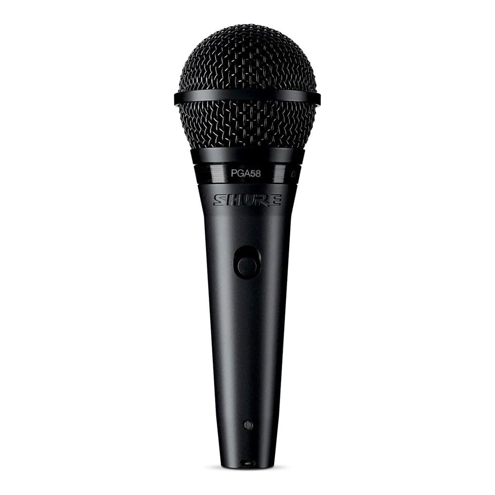 Shure PGA58 Dynamic Microphone - Handheld Mic for Vocals with Cardioid Pick-up Pattern, Discrete On/Off Switch, 3-pin XLR Connector, 15' XLR-to-QTR Cable, Stand Adapter and Zipper Pouch (PGA58-QTR)