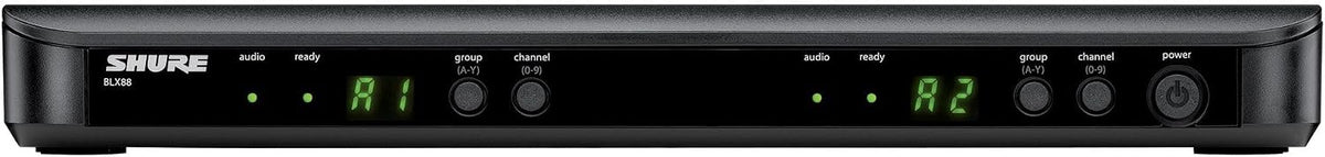 Shure BLX188/CVL Dual Lavalier Audio System H10 Band (542–572 MHz) – BLX88 Dual Receiver, (2) BLX1 Bodypacks & (2) CVL Cardioid Lavalier Mics, Up to 14 Hr Battery, 300 ft Range