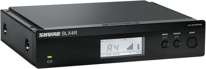 Shure BLX14R/B98 Rack-Mount Instrument Audio System H11 Band (572–596 MHz) – BLX4R Receiver, BLX1 Bodypack & BETA 98H/C Clip-On Mic for Brass, Woodwinds & Percussion, Up to 14 Hr Battery, 300 ft Range
