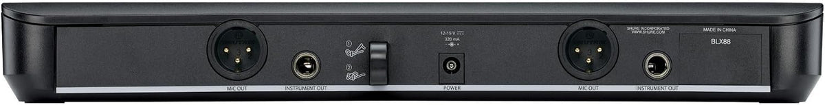 Shure BLX288/B58 Dual-Channel Wireless Audio System J11 Band (596–620 MHz) – BLX88 Receiver, (2) BLX2 Transmitters with Beta 58A Mic, Up to 14 Hr Battery, 300 ft Range