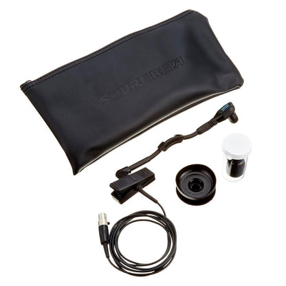 Shure Wired BETA 98H/C Microphone - Miniature Instrument Mic with Wired XLR Connector, Cardioid Condenser, Clip-on with Gooseneck for Sax/Brass or Rim of Percussion (BETA98H/C)