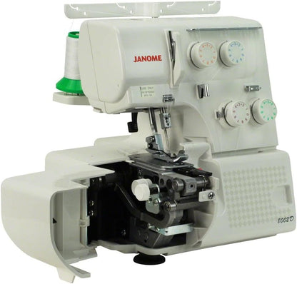 Janome 8002D Overlock Machine - 3/4 Thread Serger Sewing Machine with Differential Feed System for Extra-Smooth Seams, Janome Serger with 1300 Stitches Per Minute and Easy Threading