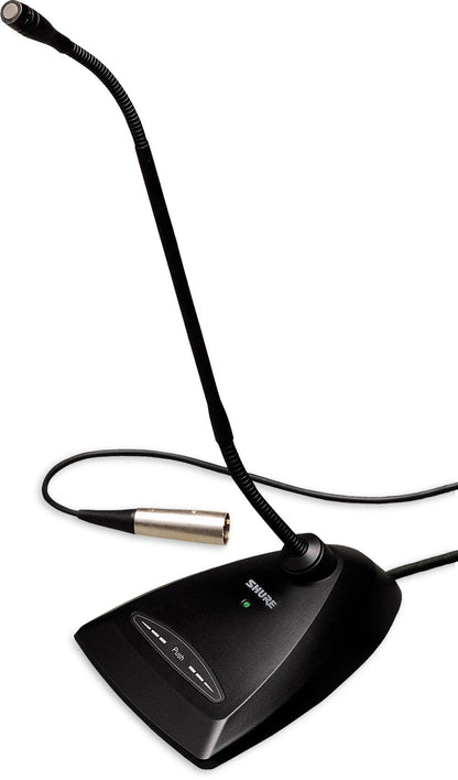 Shure Microflex MX412S/S Supercardioid Condenser Microphone, 12 Gooseneck with Attached XLR Preamp, Shock & Flange Mount, Snap-Fit Foam Windscreen, Mute Switch, LED Indicator