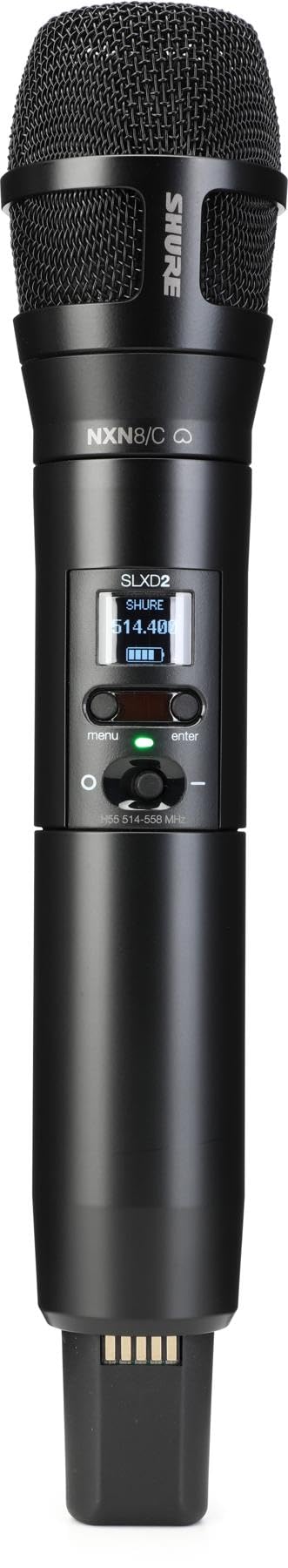 Shure SLXD24/N8SB Wireless Microphone System - Includes SLXD2 Handheld Transmitter with Nexadyne 8/S Black Vocal Mic Capsule and SLXD4 Single Channel Rack Mount Receiver | G58 Band (SLXD24/N8SB-G58)