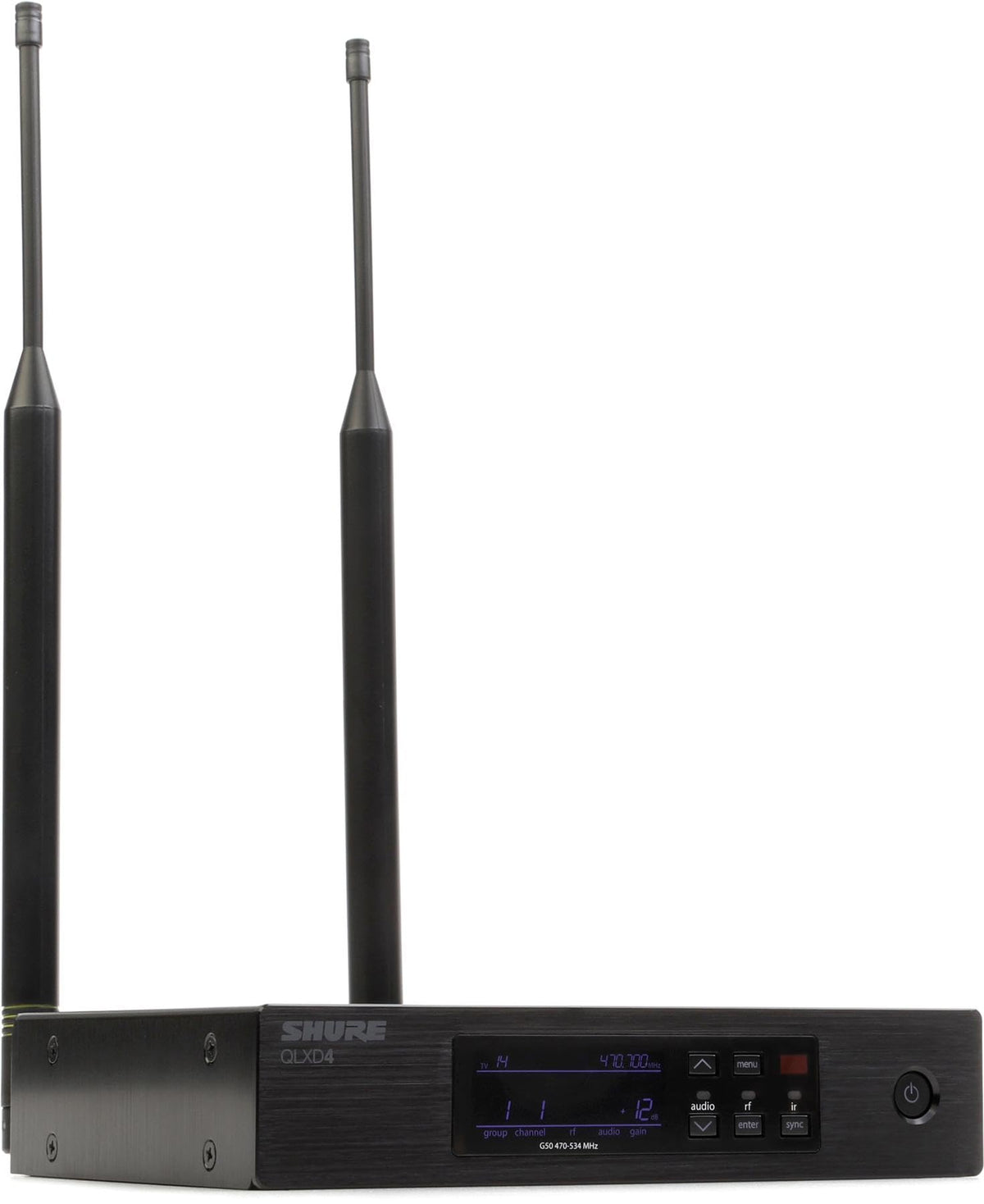 Shure QLXD4 Single Channel Receiver - for use with QLX-D Digital Wireless Systems, Transmitter Sold Separately | H50 Band (QLXD4=-H50)