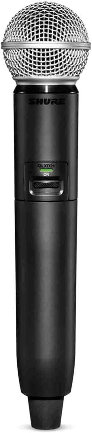 Shure GLXD24R+/SM58 Dual Band Pro Digital Wireless Microphone System - 12-Hour Battery Life, 100 ft Range | SM58 Handheld Vocal Mic, Single Channel Rack Mount Receiver (GLXD24R+/SM58-Z3)