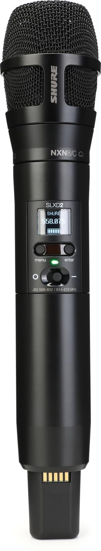 Shure SLXD24/N8SB Wireless Microphone System - Includes SLXD2 Handheld Transmitter with Nexadyne 8/S Black Vocal Mic Capsule and SLXD4 Single Channel Rack Mount Receiver | G58 Band (SLXD24/N8SB-G58)