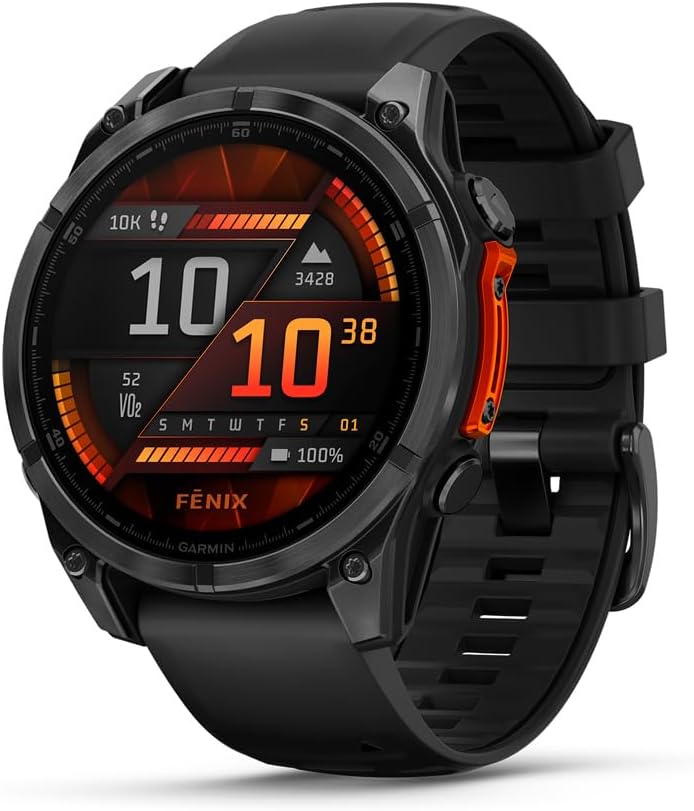 Garmin fēnix® 8, 47mm, Black | Premium Multisport Smartwatch, AMOLED Display, GPS, Built-In Flashlight, Dive-Rated, Built-In Speakers & Mic