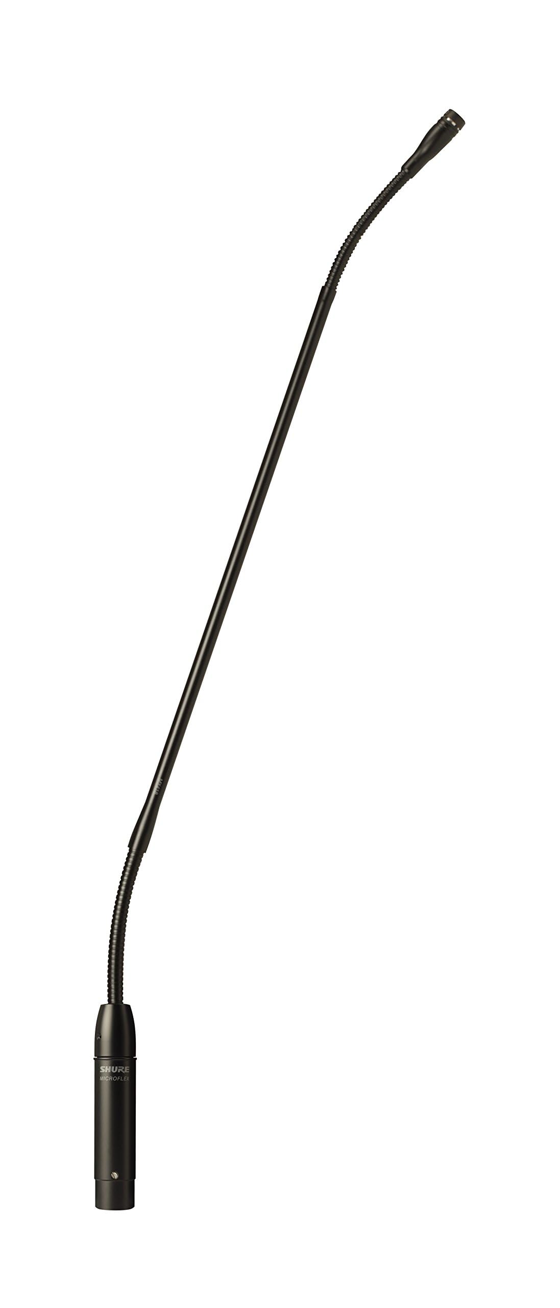 Shure Microflex MX418D/S Supercardioid Condenser Microphone, 18 Gooseneck, Includes Desktop Base with 10' Cable, Logic Functions, Programmable Switch, LED Indicator, Snap-Fit Foam Windscreen