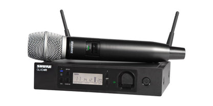 Shure GLXD24R+/B87A Dual Band Pro Digital Wireless Microphone System - 12-Hour Battery Life, 100 ft Range | BETA 587 Handheld Vocal Mic, Single Channel Rack Mount Receiver (GLXD24R+/B87A-Z3)