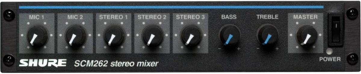 Shure SCM262 Stereo Microphone Mixer with 12V Phantom Power, Perfect for Restaurants, Aerobics/Health Clubs, Corporate Training and Classrooms