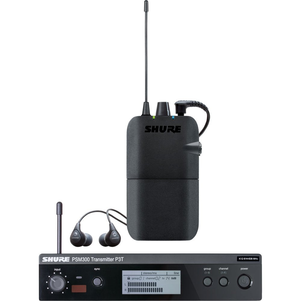Shure PSM300 P3TR112GR Wireless in-Ear Personal Monitoring System with SE112 Earphones - G20 Band