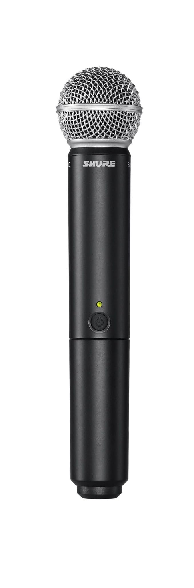Shure BLX24R/SM58 Rack-Mount Wireless Audio System H10 Band (542–572 MHz) – BLX4R Receiver, BLX2 Transmitter with SM58 Dynamic Mic, Up to 14 Hr Battery, 300 ft Range