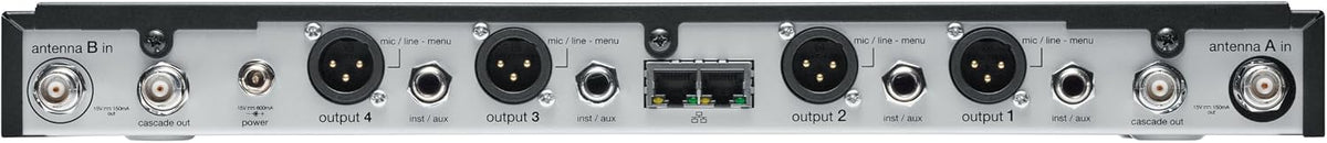 Shure SLX-D Digital Wireless Quad Receiver - 24-Bit Audio, 138MHz Wide Tuning Range, Space-Saving Design for 4 Channels (SLXD4Q+=-G57)
